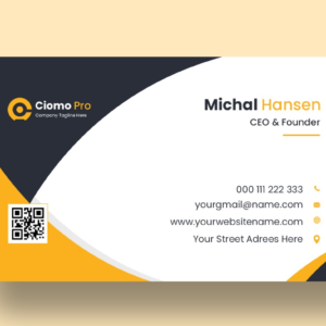 Rounded Business card yallow